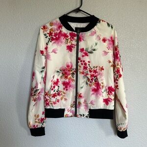 Sanctuary, pink floral bomber jacket